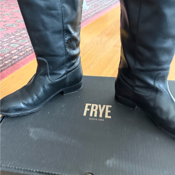 Frye Black Leather Heeled Boots - Picture 6 of 7